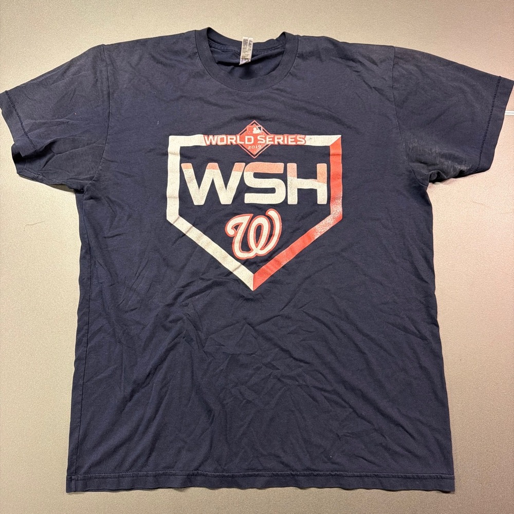 Washington Nationals 2019 World Series WSH Navy Blue T-Shirt Mens Large MLB